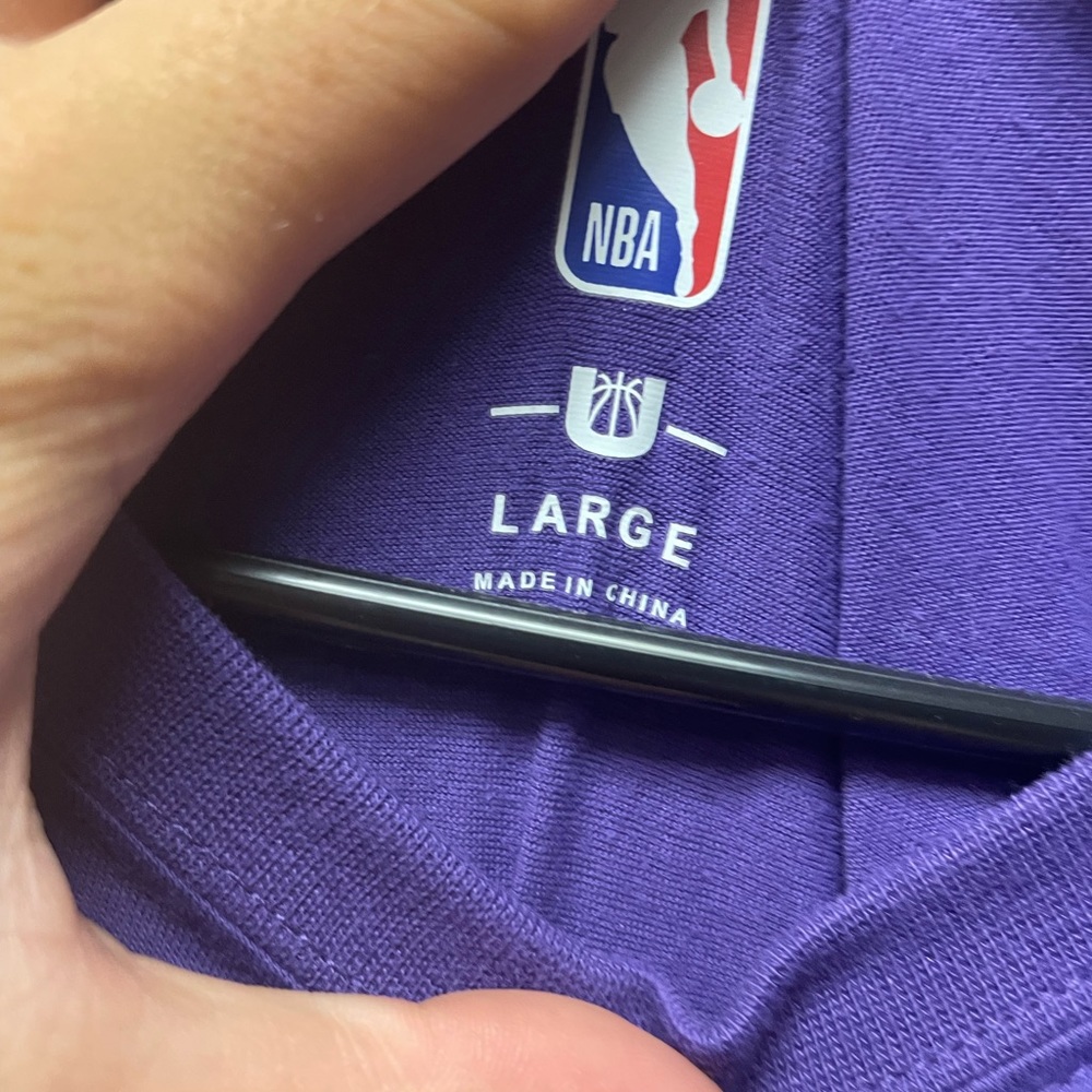 Lebron james purple and yellow lakers t shirt